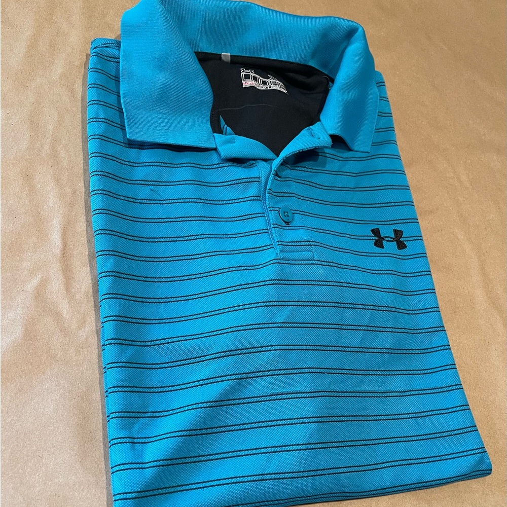 Men’s Under Amour Loose Fit striped polo short sleeve